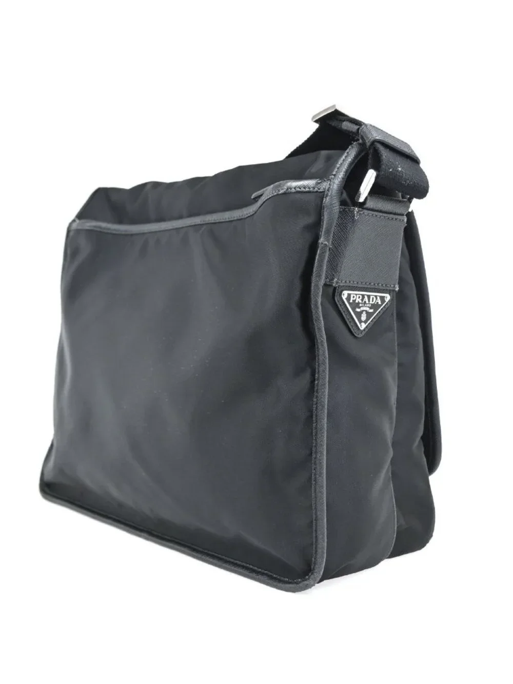 Prada Messenger Bag Black Nylon Saffiano